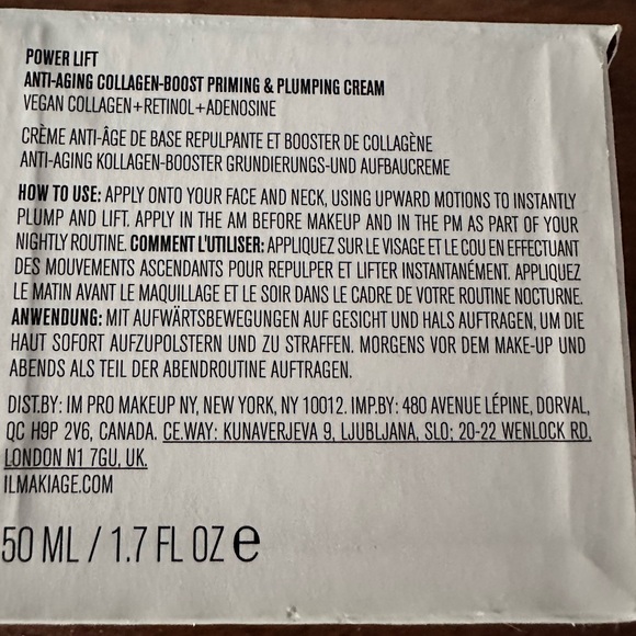 IL MAKIAGE Power Lift Plumping Cream. New in box - Picture 3 of 4